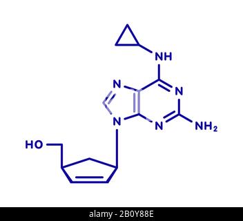 Abacavir farmaco inibitore della trascrittasi inversa, illustrazione Foto Stock