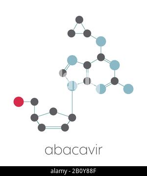 Abacavir farmaco inibitore della trascrittasi inversa, illustrazione Foto Stock