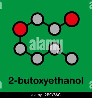 molecola di 2-butossietanolo, illustrazione Foto Stock