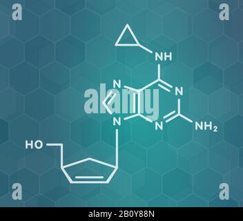 Abacavir farmaco inibitore della trascrittasi inversa, illustrazione Foto Stock