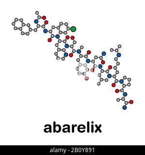 Molecola di farmaco di abarelix, illustrazione Foto Stock