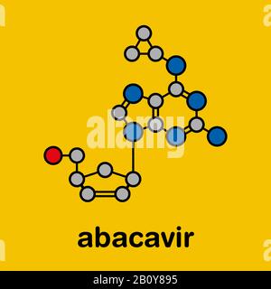 Abacavir farmaco inibitore della trascrittasi inversa, illustrazione Foto Stock