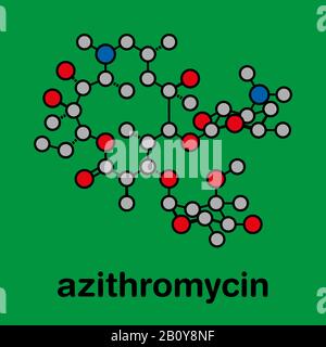 Farmaco antibiotico azitromicina, illustrazione Foto Stock