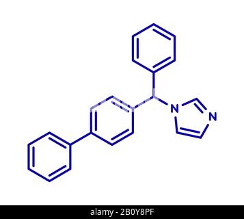 Bifonazolo molecola di farmaco antifungino, illustrazione Foto Stock