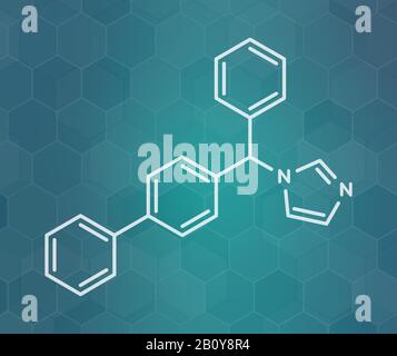 Bifonazolo molecola di farmaco antifungino, illustrazione Foto Stock