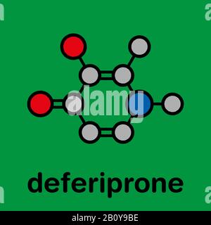 Deferiprone talassemia principale molecola di farmaco, illustrazione Foto Stock