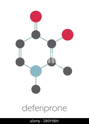 Deferiprone talassemia principale molecola di farmaco, illustrazione Foto Stock