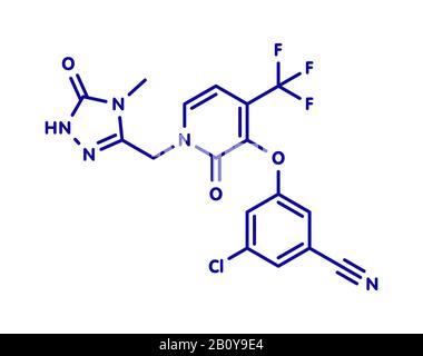 Doravirine molecola di farmaco HIV, illustrazione Foto Stock