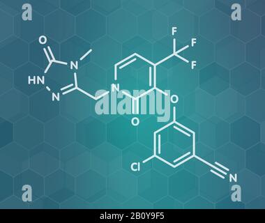Doravirine molecola di farmaco HIV, illustrazione Foto Stock