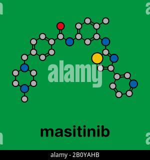 Molecola di farmaco per il cancro a Maritinib, illustrazione Foto Stock
