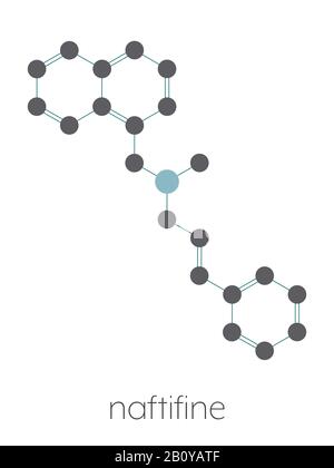 Molecola di farmaco antifungino di Naftifina, illustrazione Foto Stock