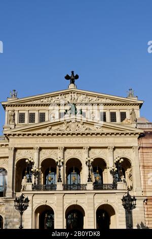 Facciata, Alte Oper Frankfurt, Francoforte Sul Principale, Hesse, Germania, Foto Stock