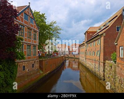 Museo Baumhaus E Magazzino Svedese Presso Il Porto Anseatico, Città Anseatica Di Stade, Bassa Sassonia, Germania, Foto Stock