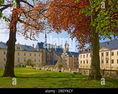 Collegiata E Castello Di S. Georg Vom Agnesgarten, Altenburger Schloss, Turingia, Germania, Foto Stock