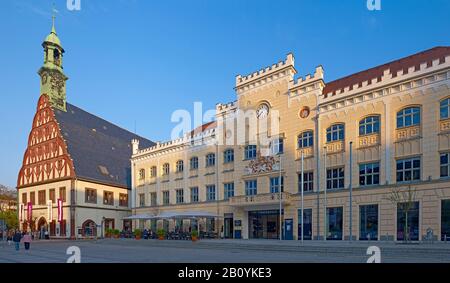 Gewandhaus e municipio di Zwickau, Sassonia, Germania, Foto Stock