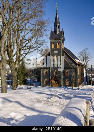 Chiesa di montagna in Neuhaus am Rennweg, Foresta Turingia, Turingia, Germania Foto Stock