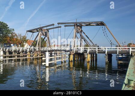 Ponte mobile di Greifswald, Wiek, Meclenburgo-Pomerania Occidentale, Germania Foto Stock