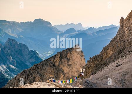 Zigolade pass, Rosengarten, Dolomiti, Alto Adige, Italia Foto Stock