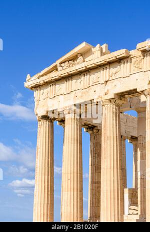 Particolare del Partenone all'Acropoli, Atene, Grecia Foto Stock