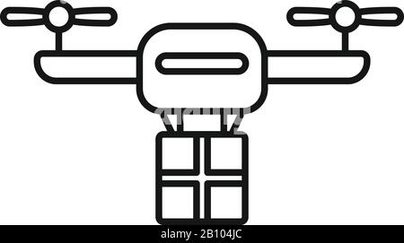 Icona di consegna rapida dei droni. Icona del vettore di consegna rapida dei droni per la progettazione Web isolata su sfondo bianco Illustrazione Vettoriale