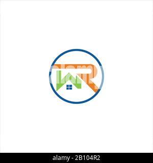 Modello iniziale di design del logo Wr o rw Illustrazione Vettoriale