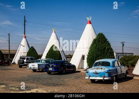 Wigwam Motel, Holbrook, la Storica Route 66, Navajo County, Arizona, Stati Uniti d'America Foto Stock