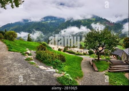 Visita al castello di Hohenwerfen a Salzkammergut, Austria Foto Stock