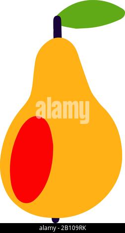 Logo pera segno rosso verde immagine vettoriale Illustrazione Vettoriale