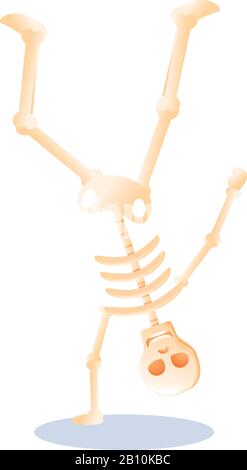 Icona dello scheletro danzante. Cartone animato di icona vettore scheletro danza per web design isolato su sfondo bianco Illustrazione Vettoriale