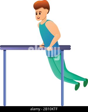 Fitness all'aperto, icona di bar paralleli. Cartoon of outdoor fitness Parallel Bar icona vettoriale per web design isolato su sfondo bianco Illustrazione Vettoriale