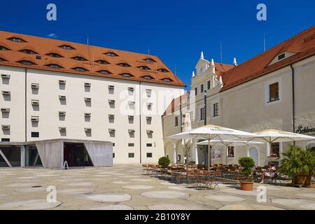 Cortile Del Castello Di Freudenstein In Schlossplatz, Freiberg, Sassonia, Germania Foto Stock