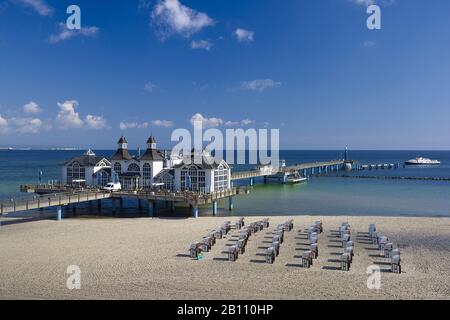 Molo Di Sellin Su Ruegen, Meclemburgo-Pomerania Occidentale, Germania Foto Stock