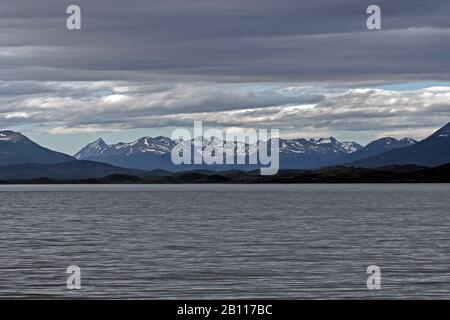 Scenario del canale di Beagle, nell'Arcipelago Tierra del Fuego, Argentina, Terra del fuoco, canale di Beagle Foto Stock