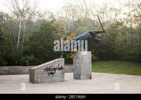 Memoriale dell'Interbrigadist tedesco, Volkspark am Friedrichshain, Berlino, Germania Foto Stock