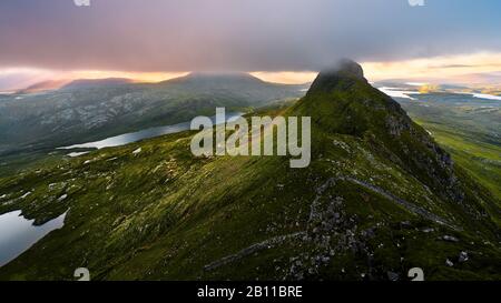 Berg Suilven, Highlands, Scozia, Inghilterra, Regno Unito, Europa Foto Stock