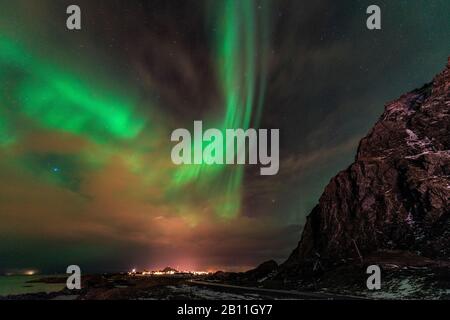 Aurora Su Andenes, Andøya Island, Vesterålen, Norvegia Foto Stock