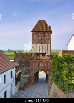 Elbtor Con Roßfurt A Tangermünde, Sassonia-Anhalt, Germania Foto Stock