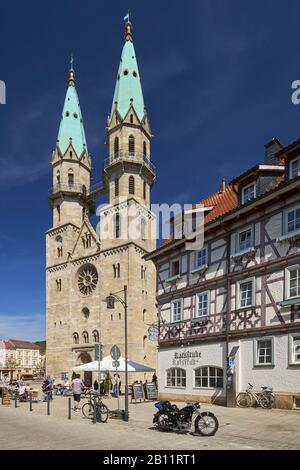 Città Chiesa Di Nostra Signora E Ratsstube, Meiningen, Turingia, Germania Foto Stock