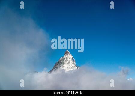 La cima del Cervino da Gornergrat, Zermatt, Svizzera Foto Stock