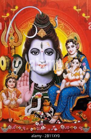 Induismo signore shiva spirituale Lakshmi illustrazione ganesha Foto Stock