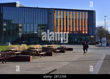 L'edificio Student Life, aperto nel 2020 come passato della Teesside University, Middlesbrough. Foto Stock