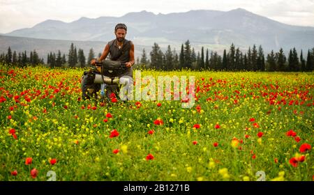 Escursioni in bicicletta nel Medio Atlante, Marocco Foto Stock