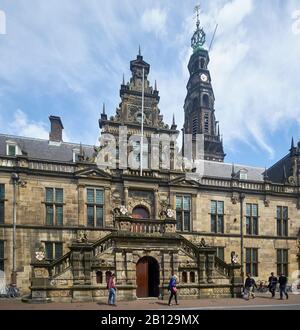 Stadhuis (Municipio) in Leiden, Olanda meridionale, Paesi Bassi Foto Stock