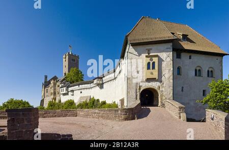 Il Castello di Wartburg a Eisenach nel Land di Turingia, Germania Foto Stock