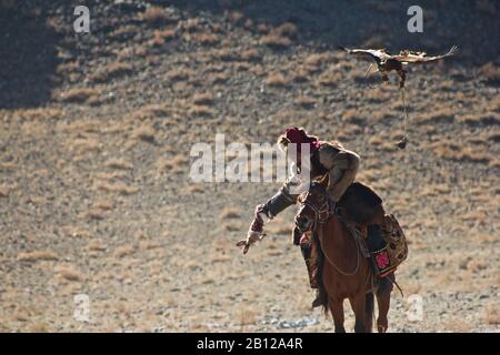 Golden Eagle Festival Mongolia 2018 Foto Stock