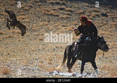 Golden Eagle Festival Mongolia 2018 Foto Stock