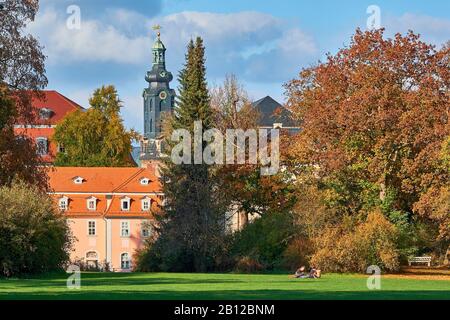Casa di Frau von Stein con la torre di castello, Weimar, Turingia Foto Stock