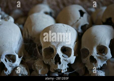 Pattuglie delle vittime - peste del 1656 e epidemia di colera nel 1836, Cimitero delle Fontanelle, quartiere Sanità Napoli Italia Foto Stock