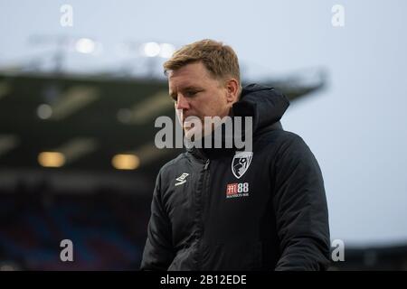 Burnley, Lancashire, Regno Unito. 22nd Feb, 2020. Eddie Howe, manager di Bournemouth, dopo la partita della Premier League tra Burnley e Bournemouth a Turf Moor, Burnley sabato 22nd febbraio 2020. (Credit: Pat Scaasi | MI News) La Fotografia può essere utilizzata solo per scopi editoriali di giornali e/o riviste, licenza richiesta per uso commerciale Credit: Mi News & Sport /Alamy Live News Foto Stock