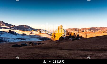 Le rocce in Svizzera mongola, Mongolia Foto Stock